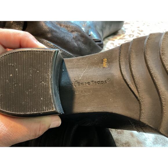 Baretraps Black Suede Leather Boots with Faux Fur Lining and Zips Size 8.5 - Picture 4 of 7